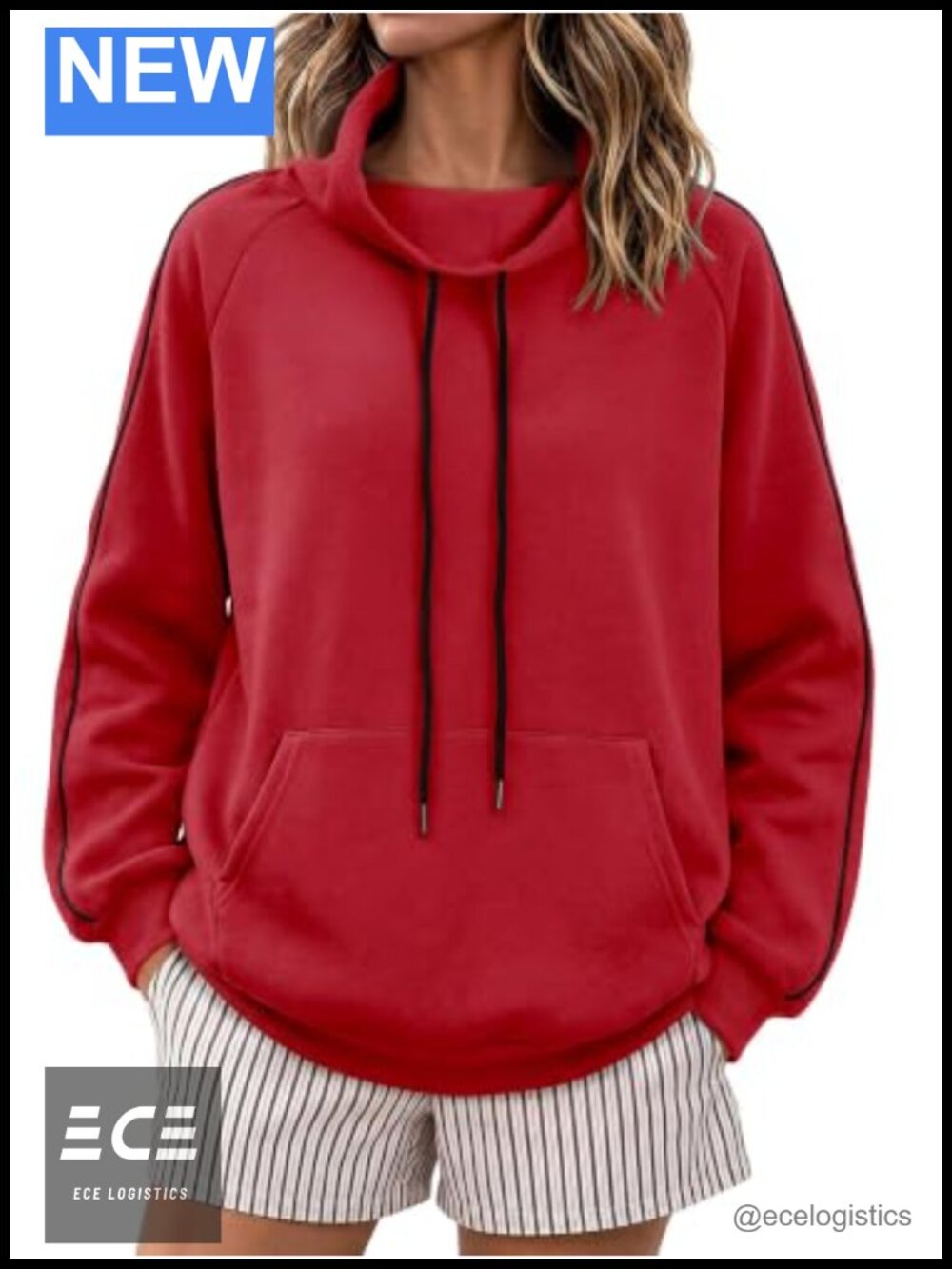 Mock Neck Fleece Sweatshirt Pullover Side Pockets Long Sleeve Women